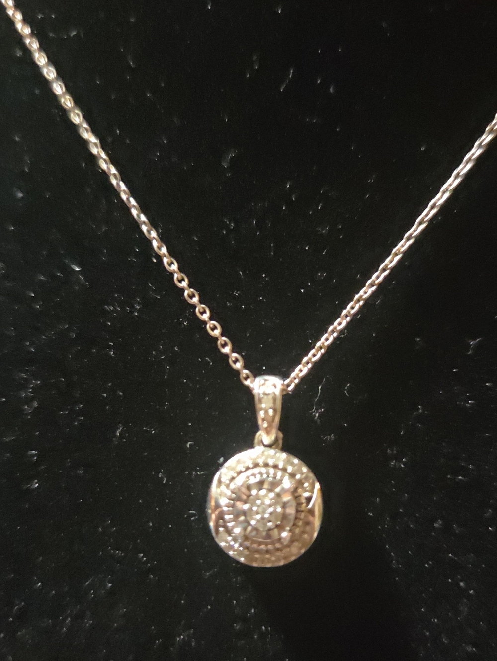Sterling Silver Diamond Cluster Necklace